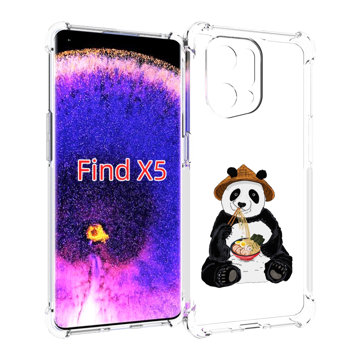 

Чехол MyPads панда-любит-лапшу для Oppo Find X5, Прозрачный, Tocco