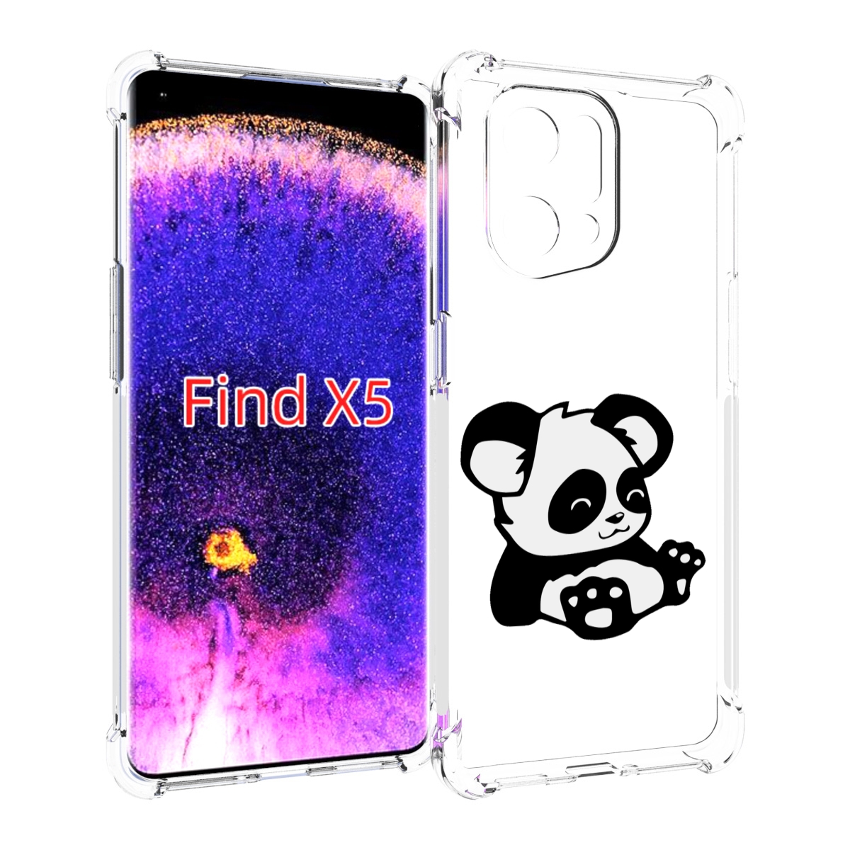 

Чехол MyPads панда-детеныш детский для Oppo Find X5, Прозрачный, Tocco