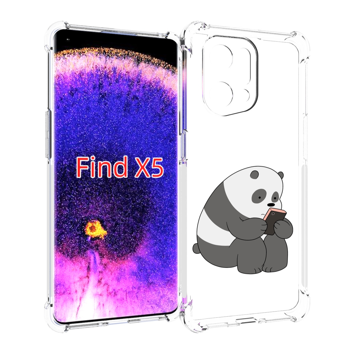 

Чехол MyPads панда-в-телефоне для Oppo Find X5, Прозрачный, Tocco