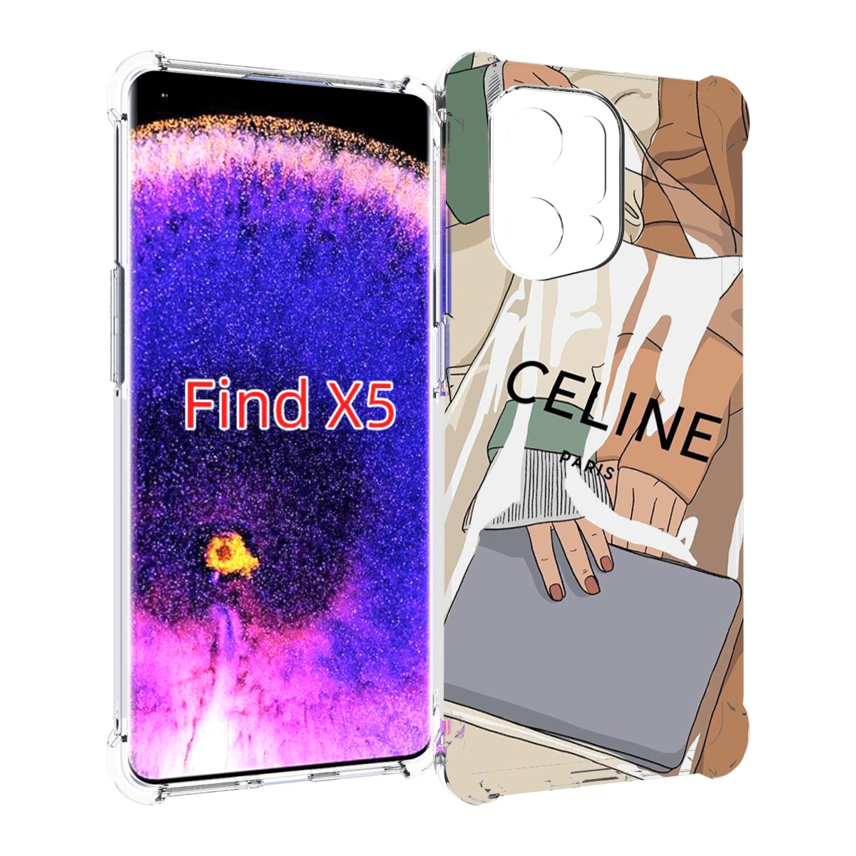 

Чехол MyPads пакет-келин-париж женский для Oppo Find X5, Прозрачный, Tocco