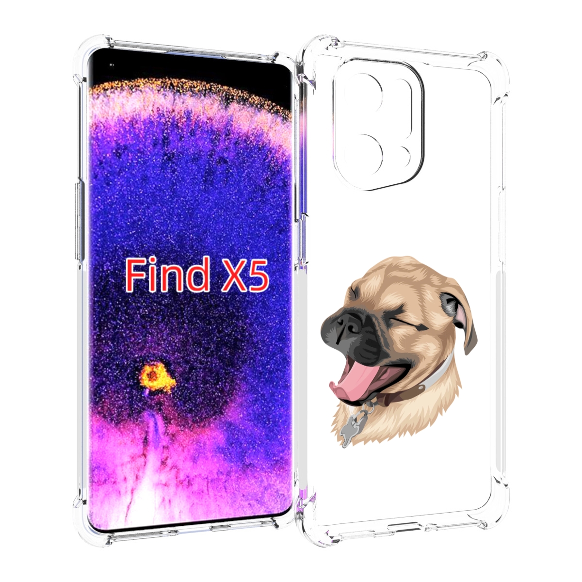 

Чехол MyPads очень-довольная-собака для Oppo Find X5, Прозрачный, Tocco
