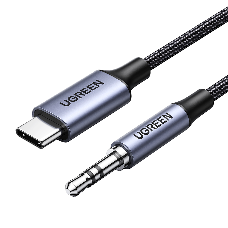 фото Кабель ugreen cm450 (20192) usb-c male to 3.5mm male. длина: 1м. цвет: черный