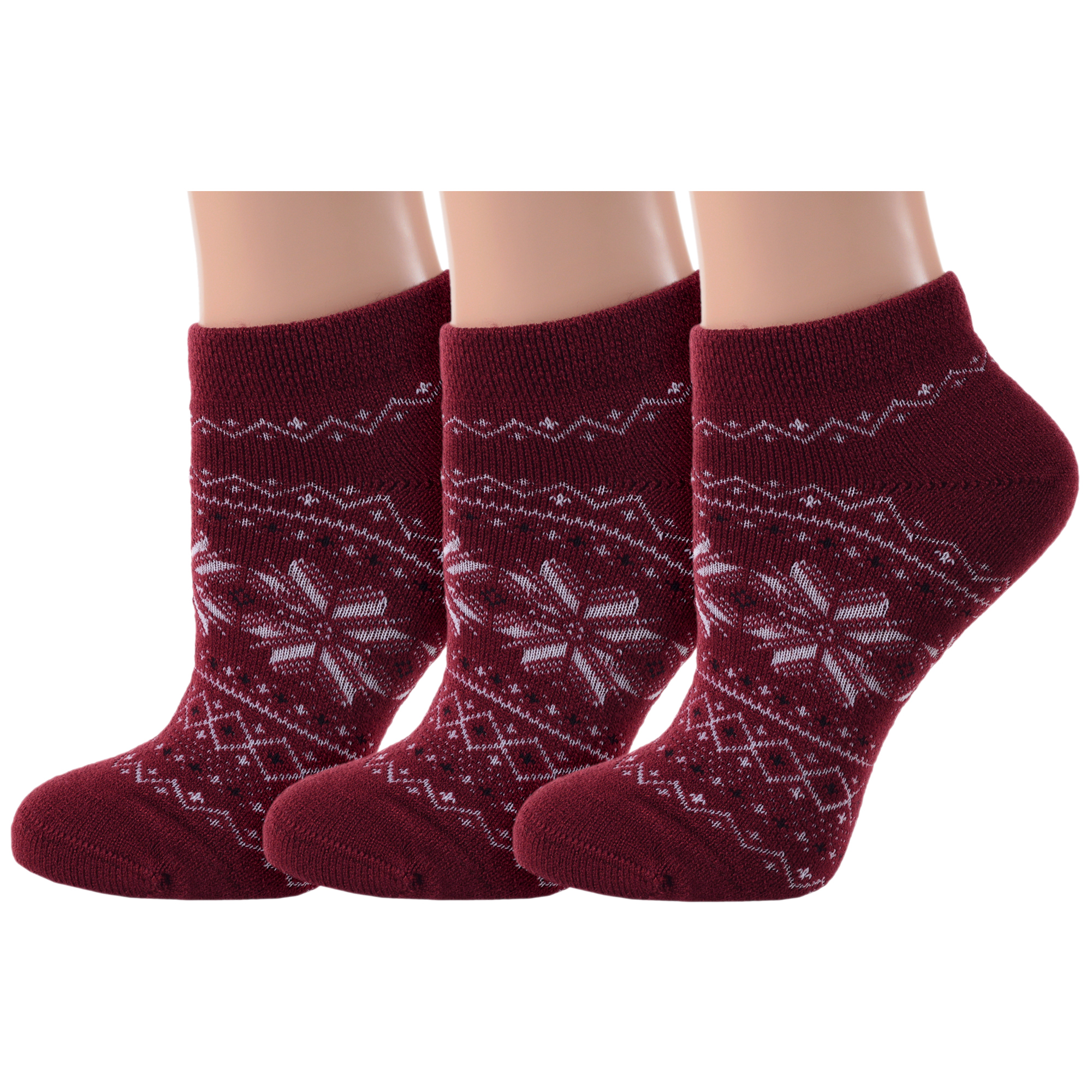 

Комплект носков женских Grinston socks 3-17D4 бордовых 25, Бордовый, 3-17D4