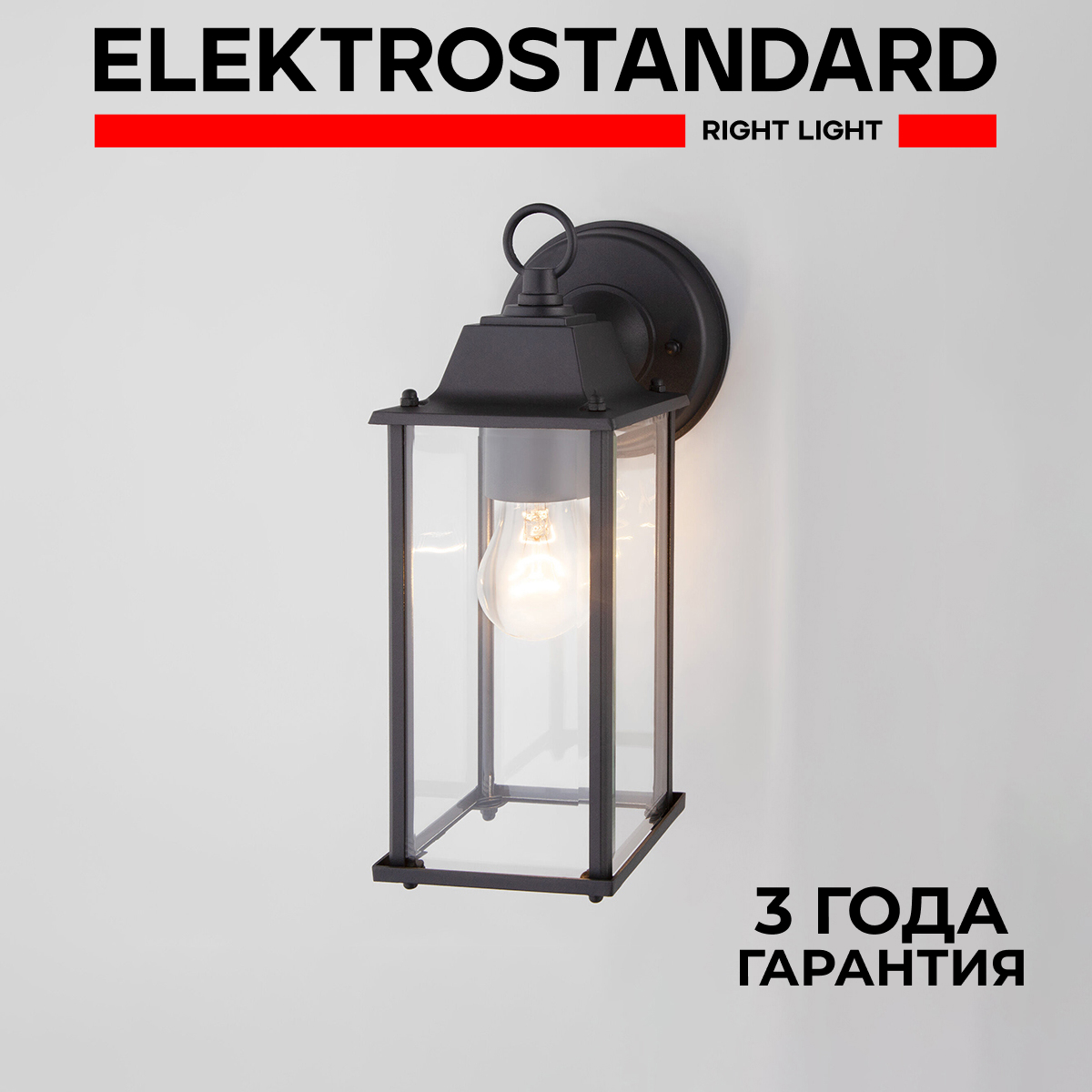 

Уличный настенный светильник Elektrostandard Brick GL 1008D E27 IP33 черный, Brick