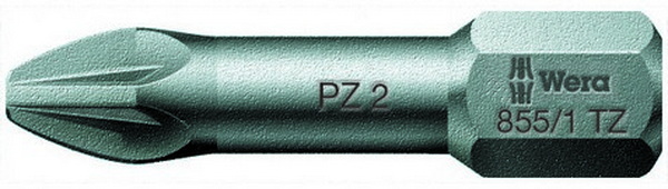 

Wera 855/1 TZ PZ бита торсионная, вязкая твёрдость, хвостовик 1/4 C 6.3, PZ 1 x 25 мм