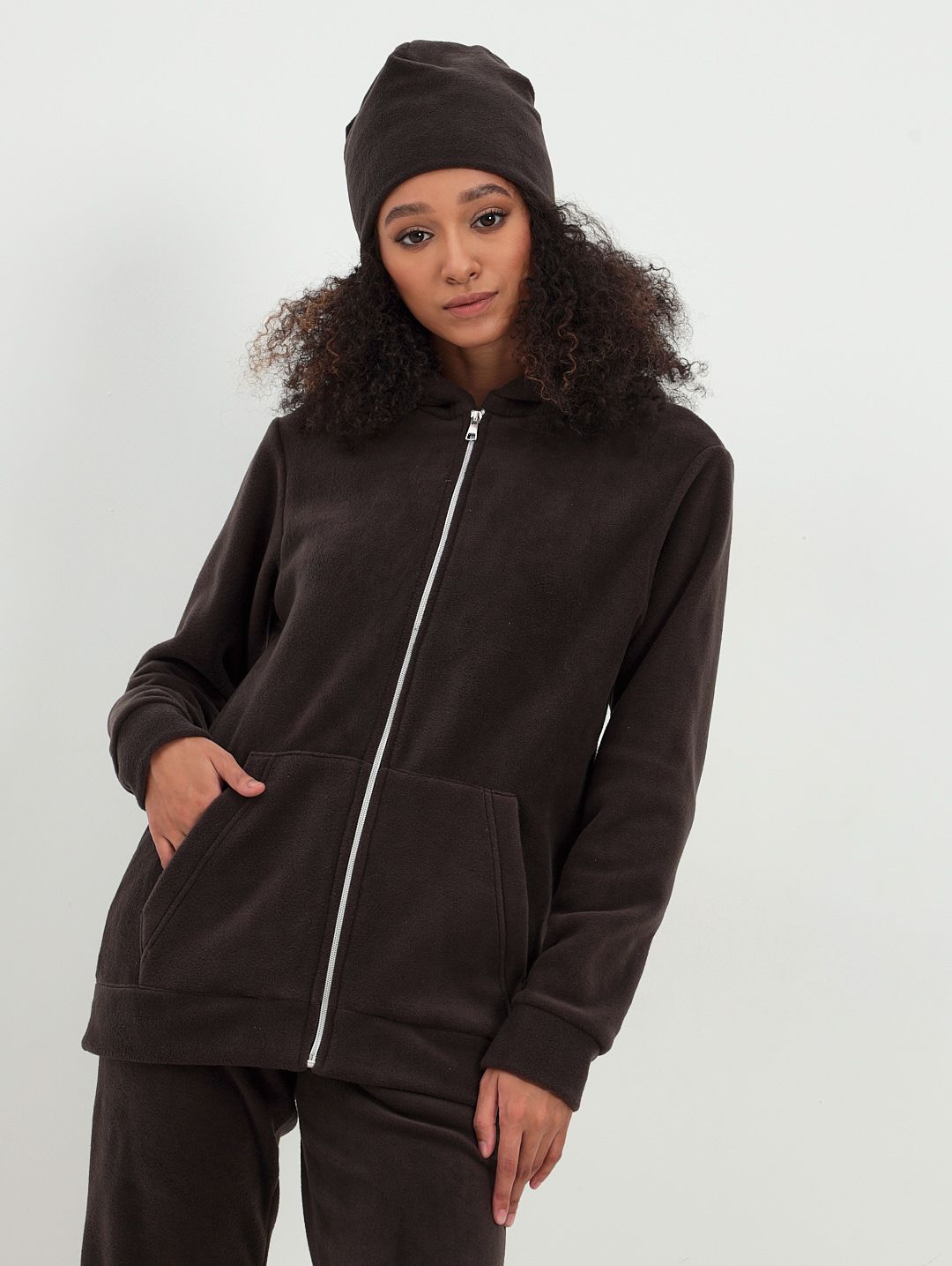 

Толстовка женская MOM №1 0124F коричневая 2XL, Коричневый, 0124F