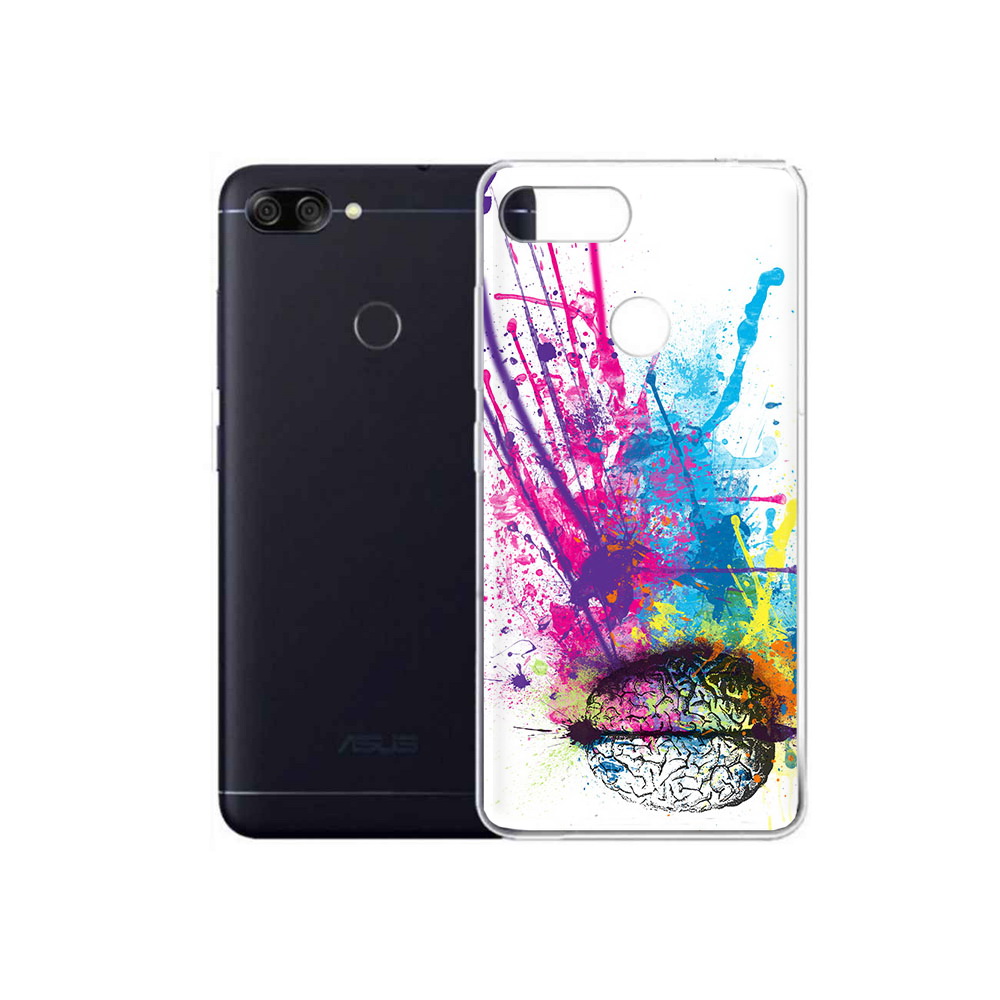 

Чехол MyPads Tocco для Asus ZenFone Max Plus M1 (ZB570TL) яркий красочный мозг, Прозрачный, Tocco