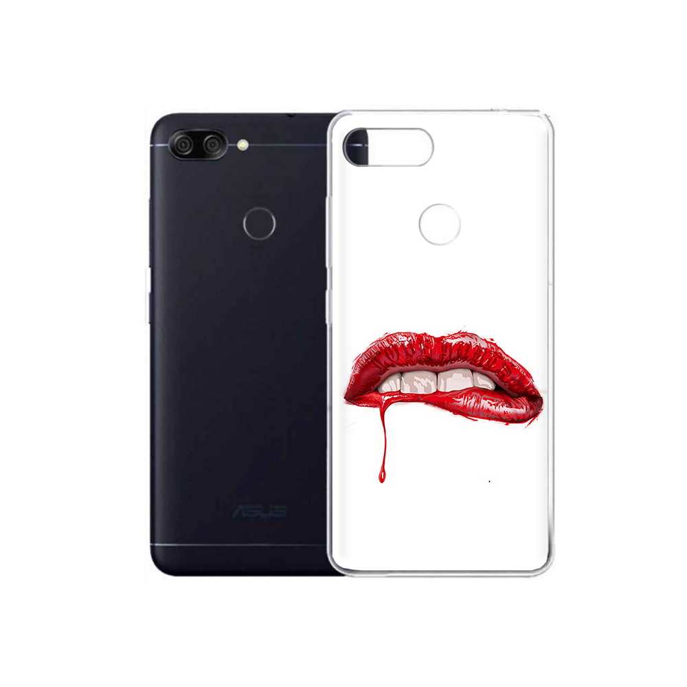 

Чехол MyPads Tocco для Asus ZenFone Max Plus M1 (ZB570TL) яркие красные губы, Прозрачный, Tocco