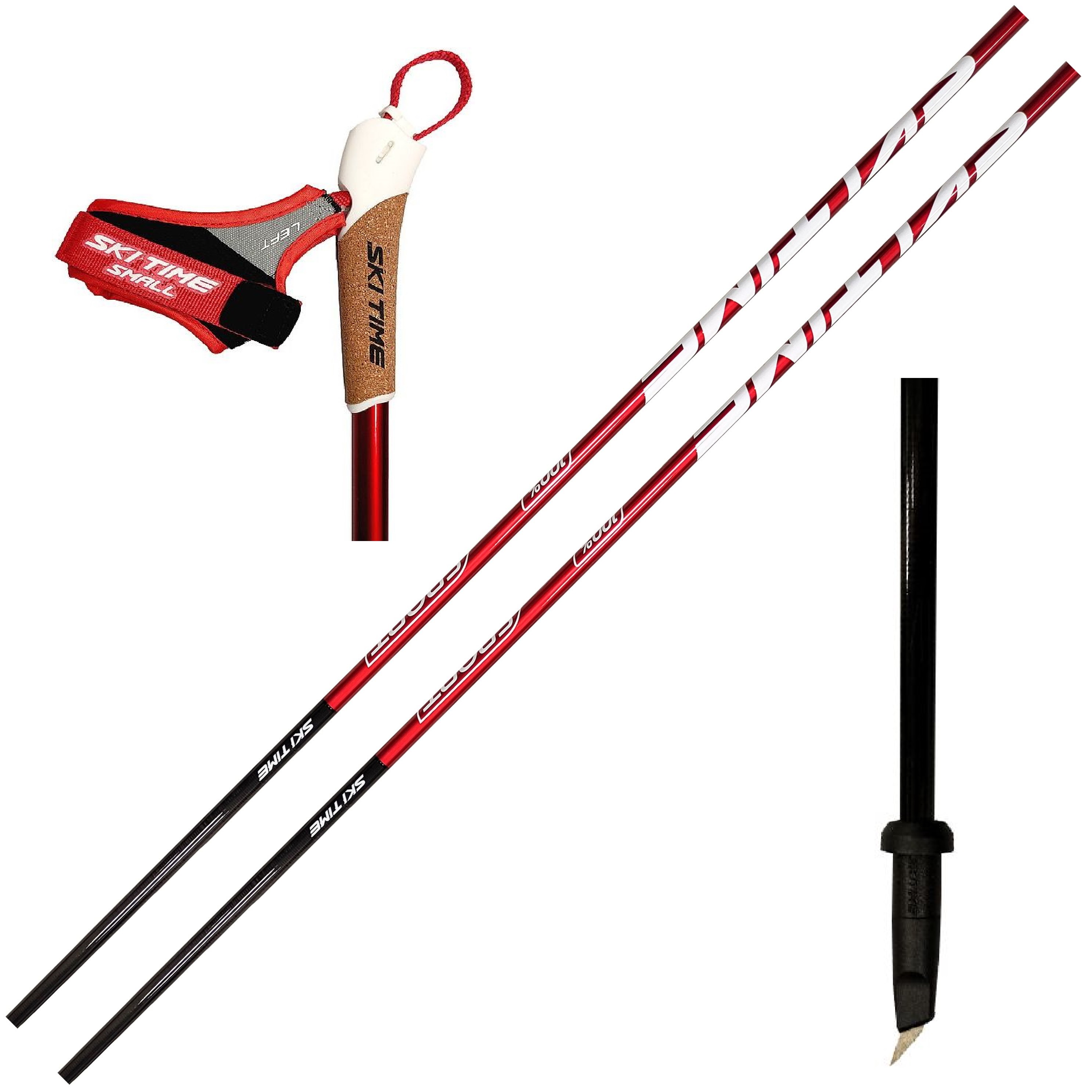 Лыжероллерные палки SKI TIME 22552 Sport Карбон 100% красный,черный 155