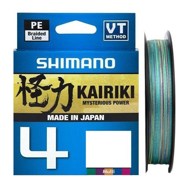 

Шнур Shimano Kairiki X4 150m #1.2 (0.16mm/8.1kg) Multicolor, Разноцветный, Kairiki X4