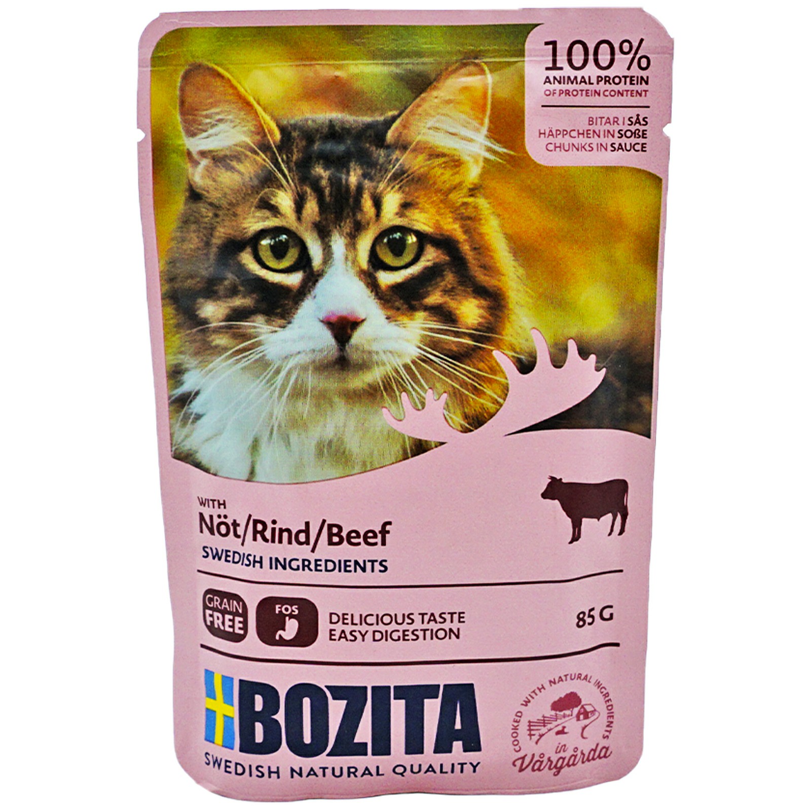 Влажный корм для кошек Bozita Pouch Beef in sauce с говядиной, 85 г