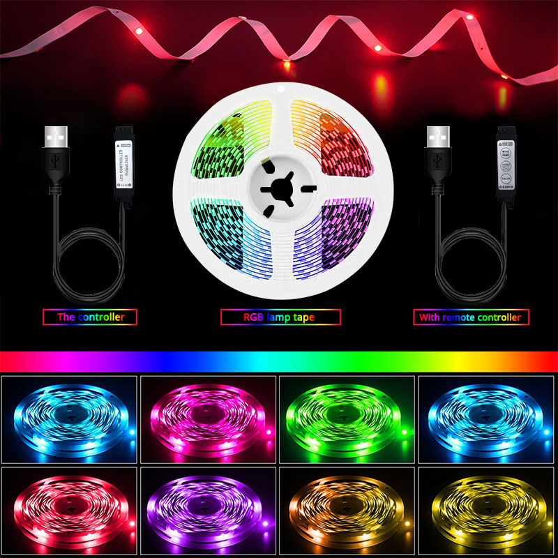 Светодиодная лента Hannitify 5м, 18 LED/m RGB, IP20, c Bluetooth. Арт: 587-1