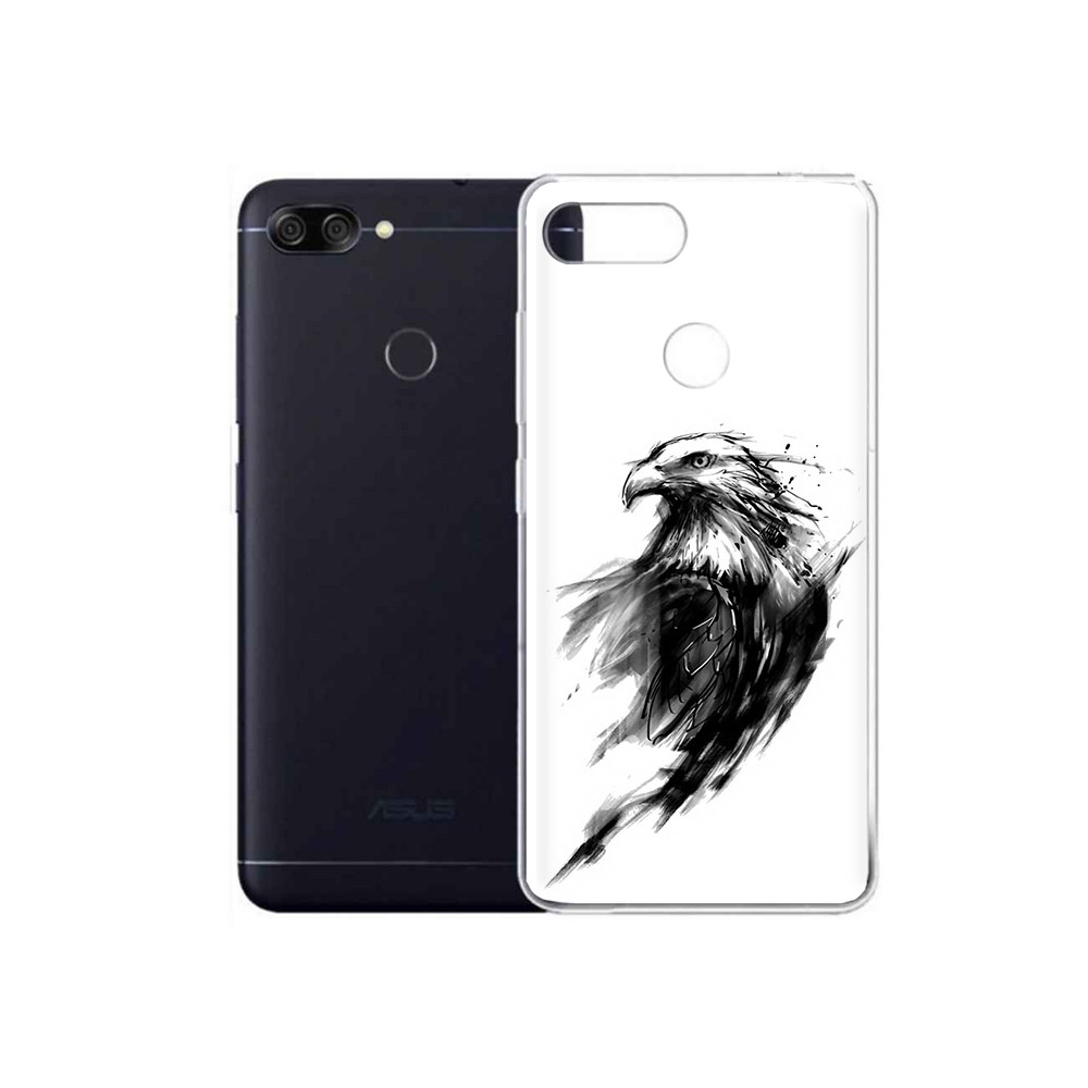 

Чехол MyPads Tocco для Asus ZenFone Max Plus M1 (ZB570TL) чб птица, Прозрачный, Tocco