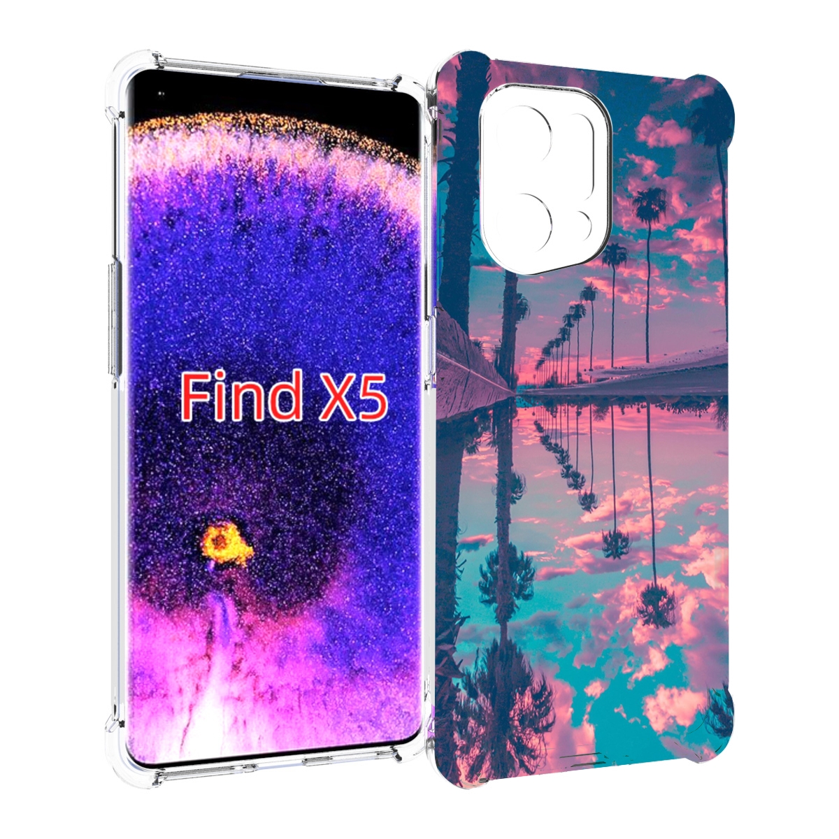 

Чехол MyPads отражение-пальм для Oppo Find X5, Прозрачный, Tocco