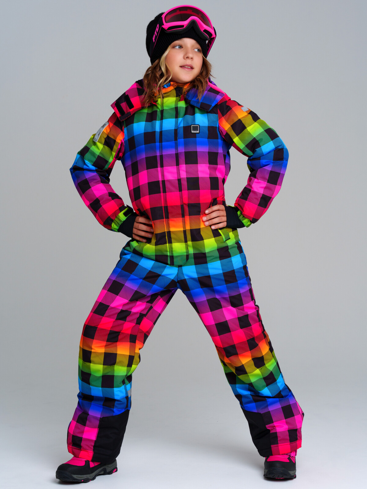 Комбинезон текстильный с полиуретановым покрытием для девочек PlayToday, цветной, 164
