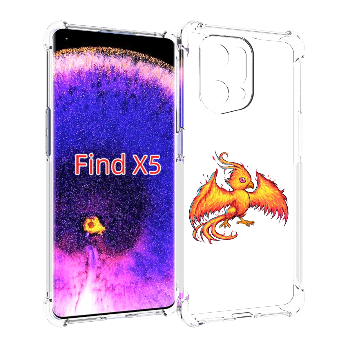 

Чехол MyPads огненная-птичка для Oppo Find X5, Прозрачный, Tocco