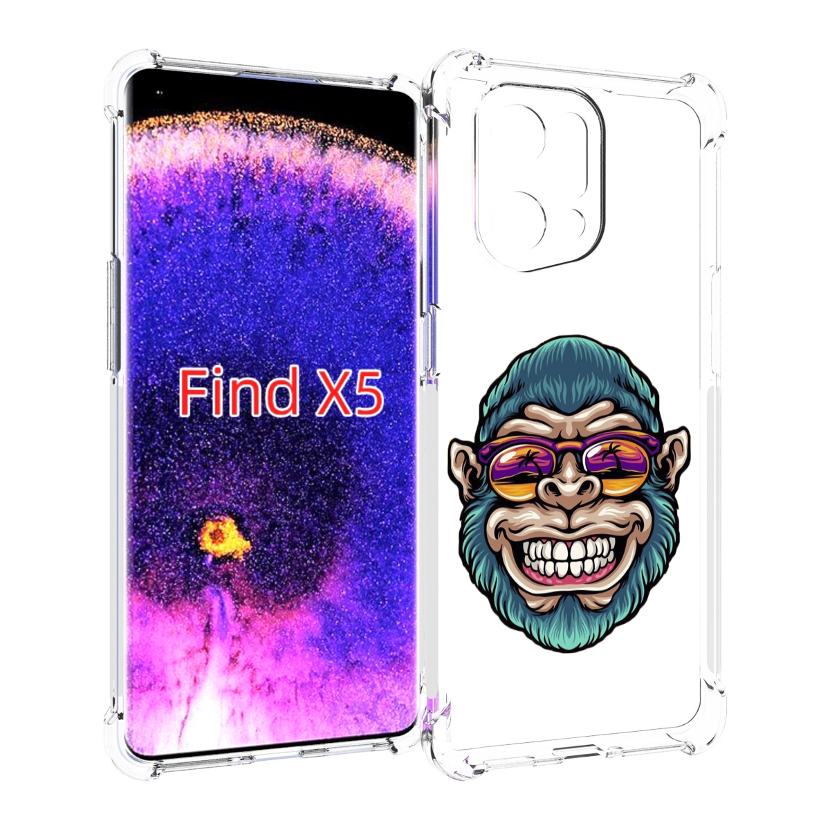 

Чехол MyPads обезьяна улыбается для Oppo Find X5, Прозрачный, Tocco