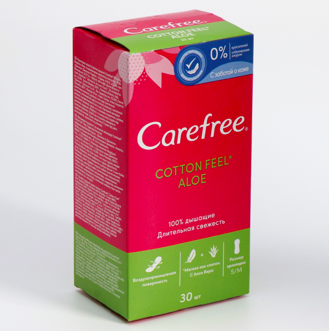 

Прокладки Carefree c Aloe 30 шт, Белый