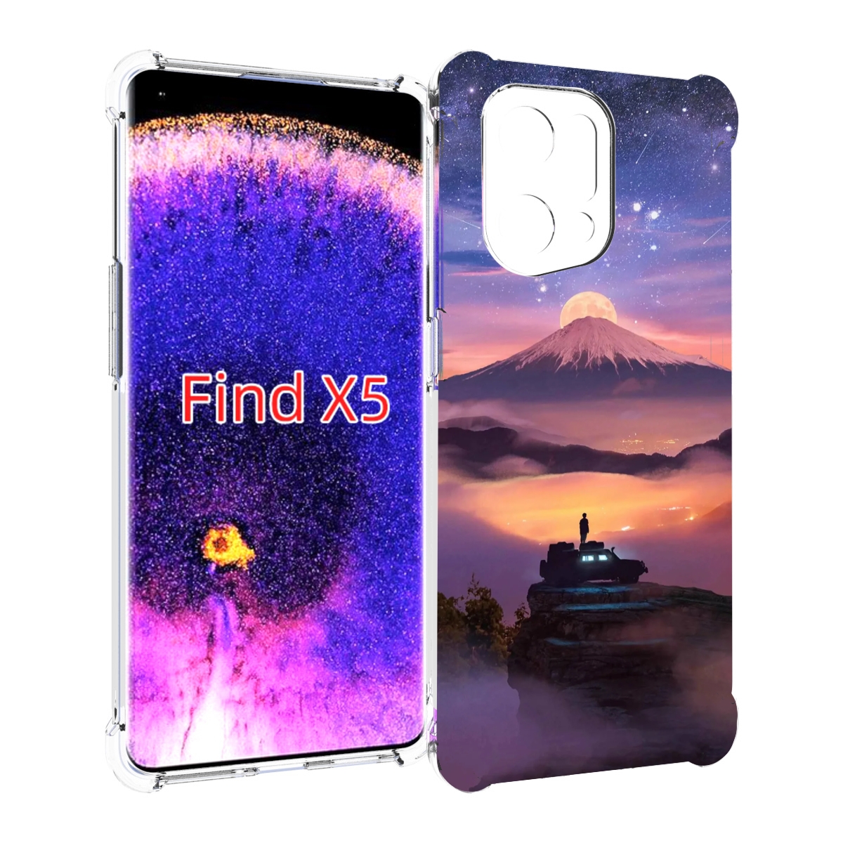 

Чехол MyPads ночь-в-горах для Oppo Find X5, Прозрачный, Tocco