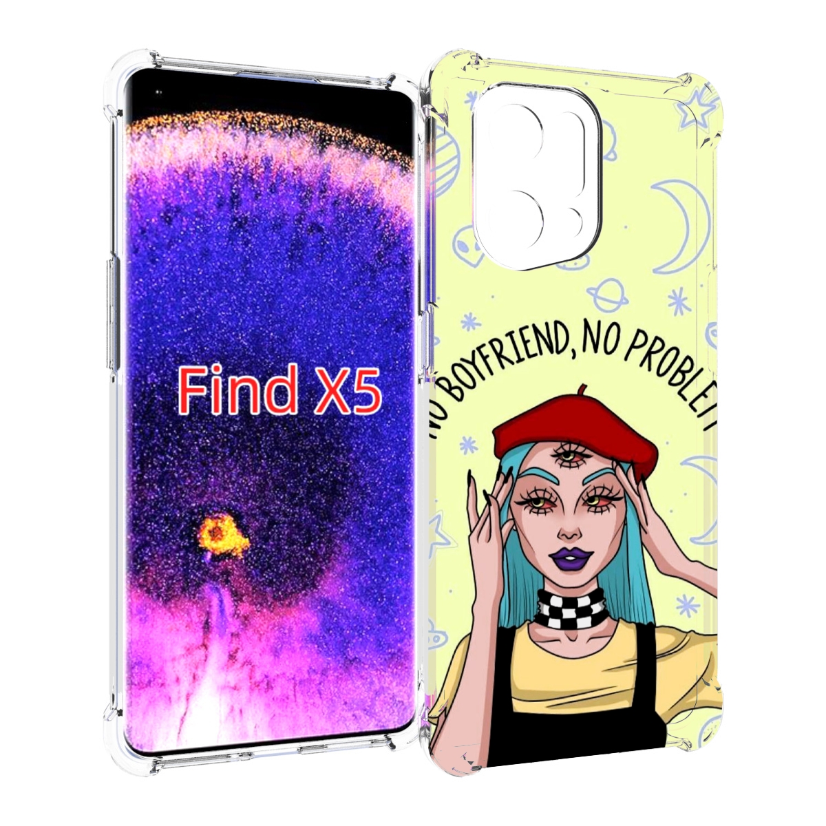 

Чехол MyPads нет-проблем-нет-мужчин женский для Oppo Find X5, Прозрачный, Tocco