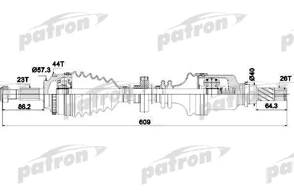 

Приводной вал PATRON PDS0409