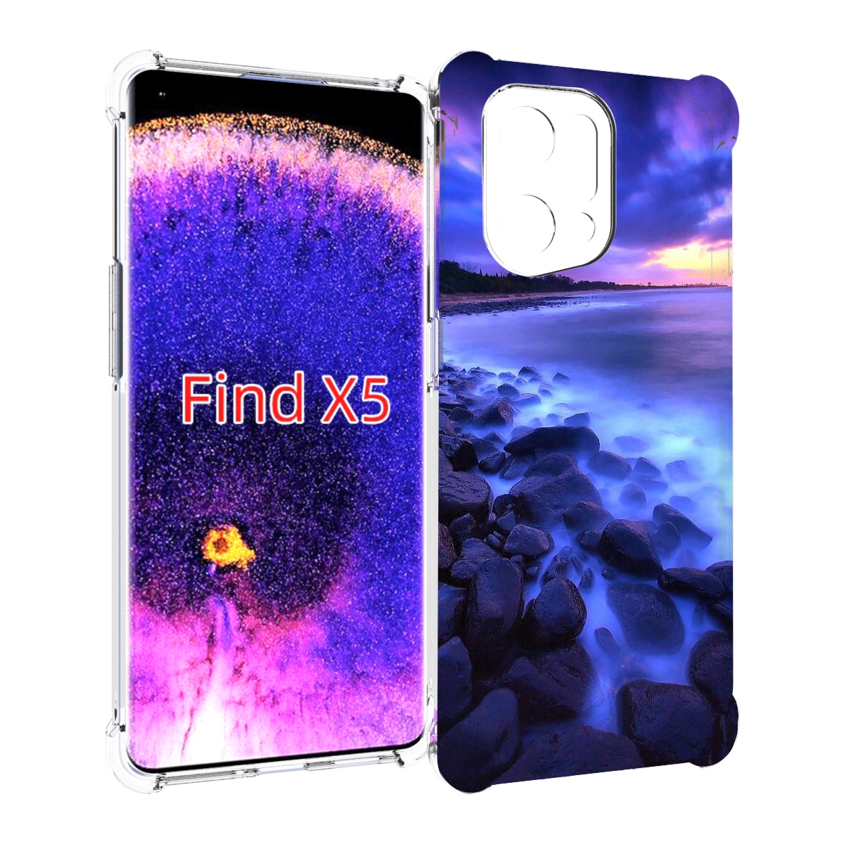 

Чехол MyPads неоновый берег для Oppo Find X5, Прозрачный, Tocco