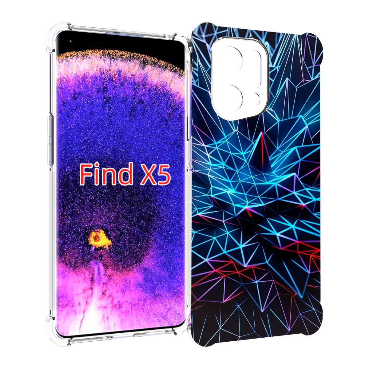 

Чехол MyPads неоновая-абстракция для Oppo Find X5, Прозрачный, Tocco