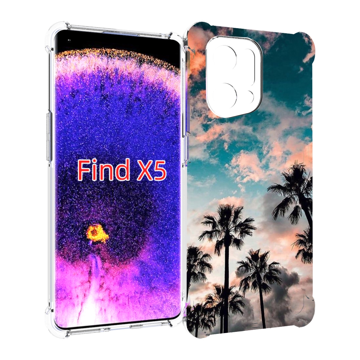 

Чехол MyPads небо-с-пальмами для Oppo Find X5, Прозрачный, Tocco