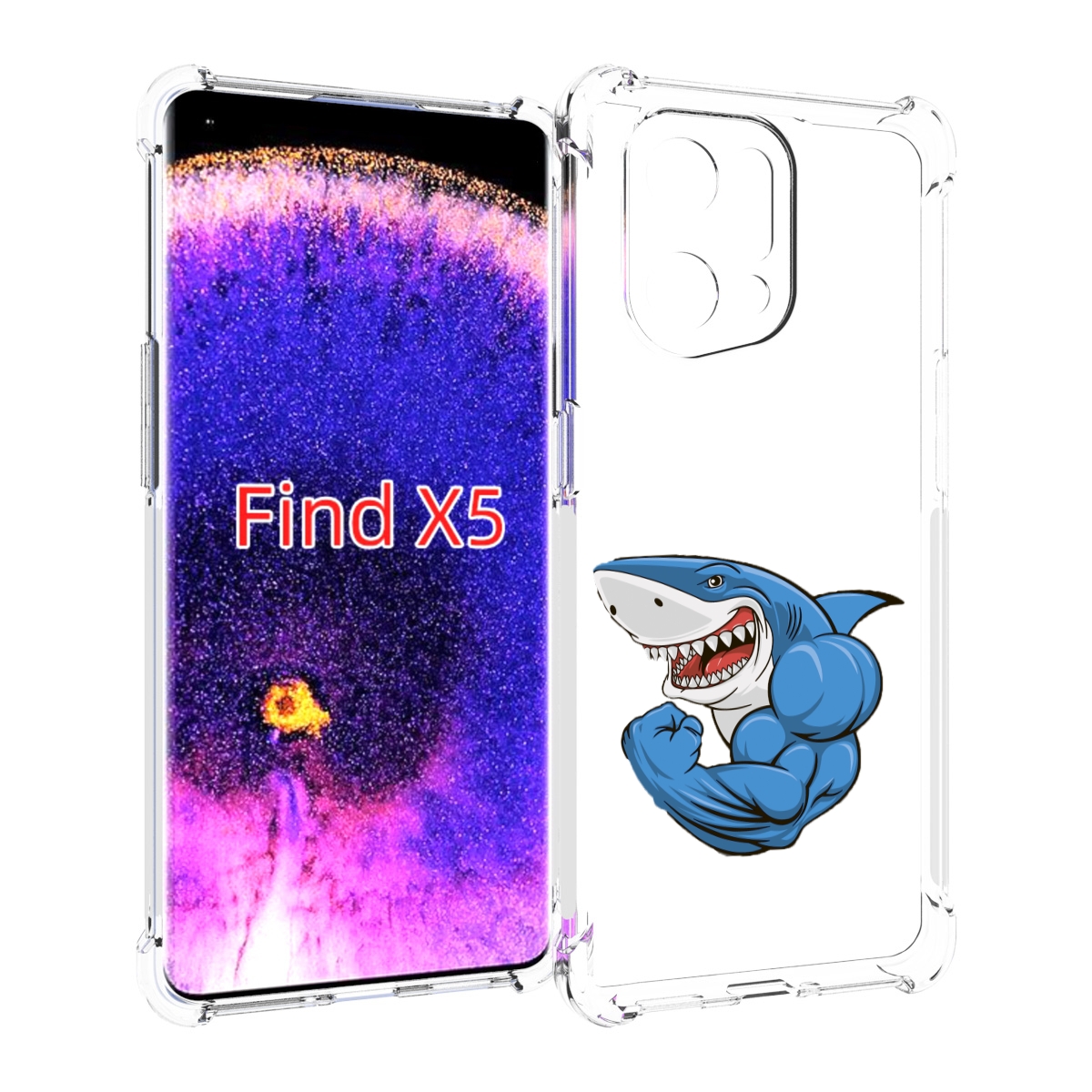 

Чехол MyPads накаченная акула для Oppo Find X5, Прозрачный, Tocco