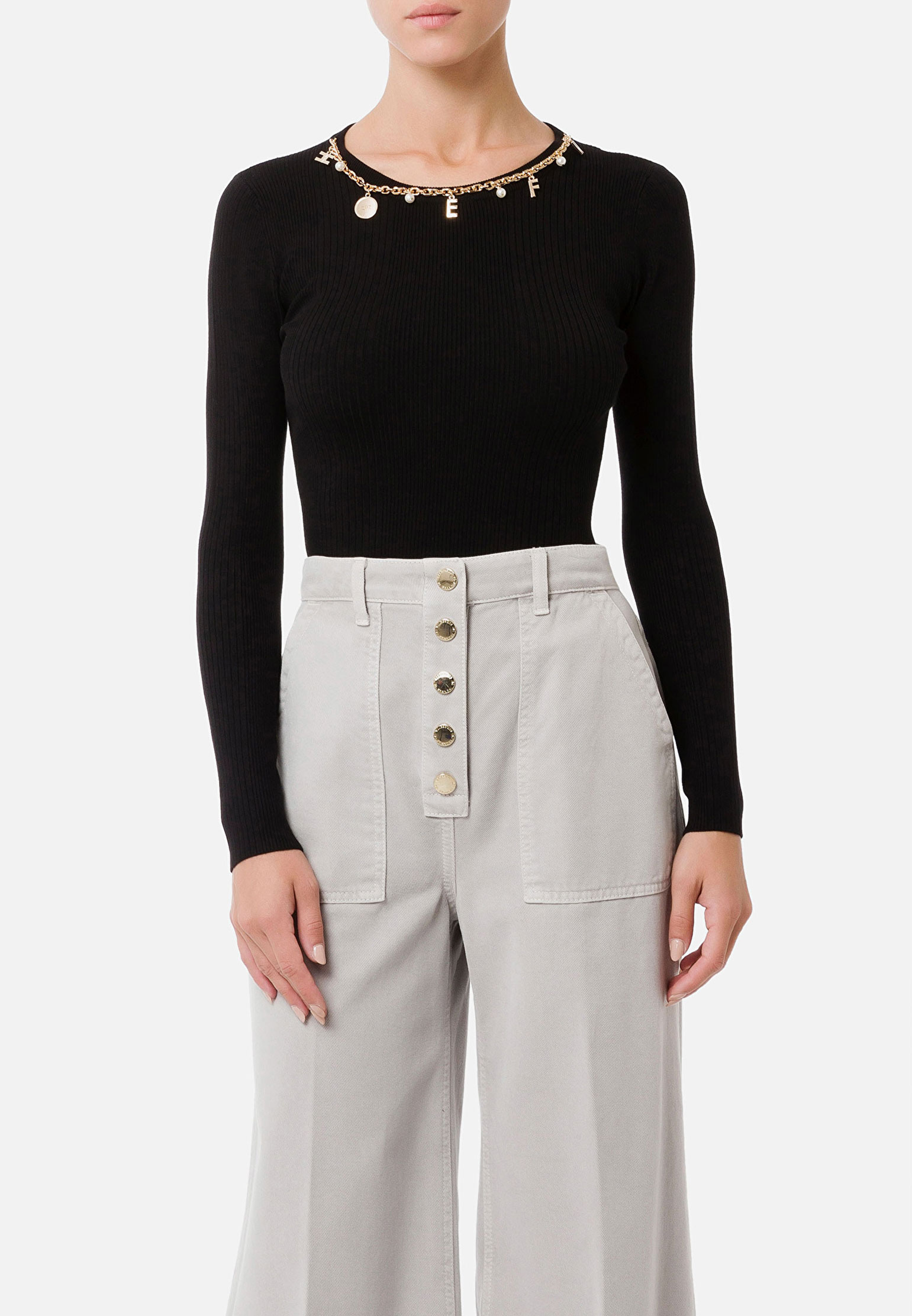 

Джемпер женский ELISABETTA FRANCHI AVR1533 черный 42, AVR1533