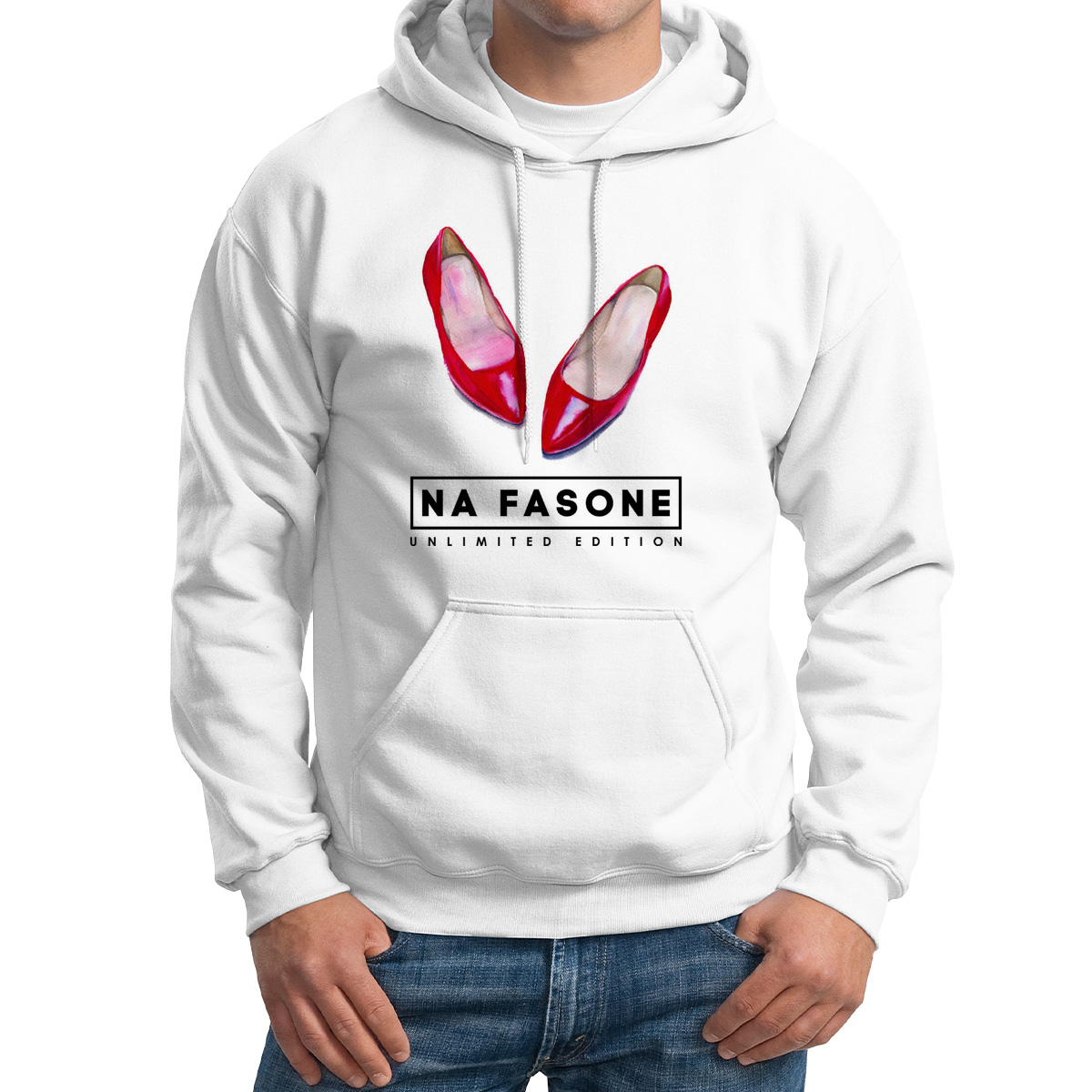 

Худи унисекс CoolPodarok Na fasone unlimited edition белое 48 RU, 48M01542