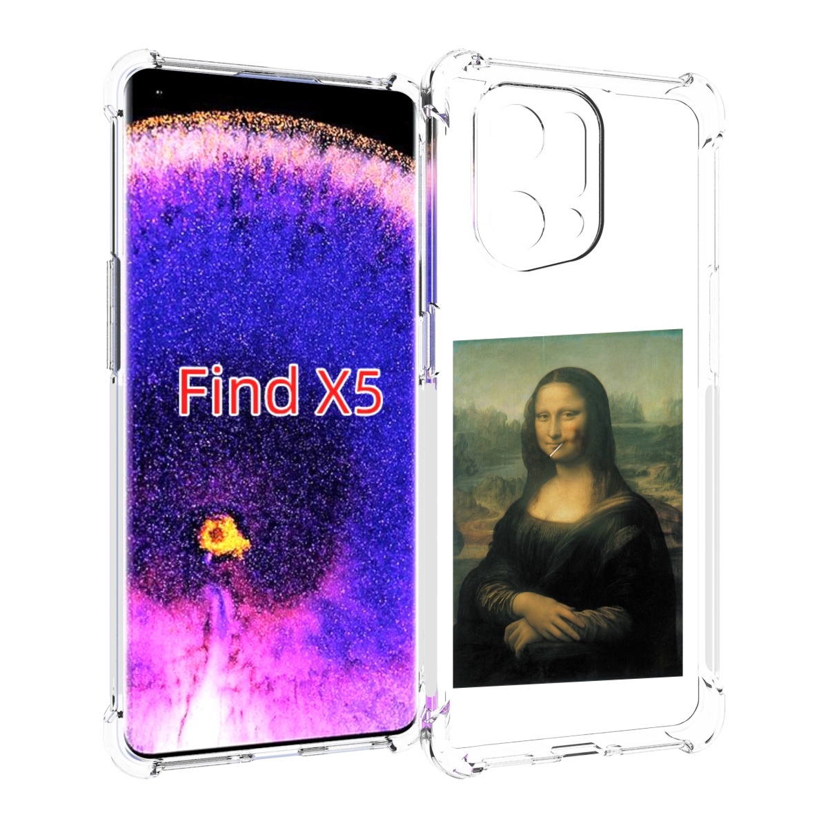 

Чехол MyPads монализа-с-чупачупсом для Oppo Find X5, Прозрачный, Tocco