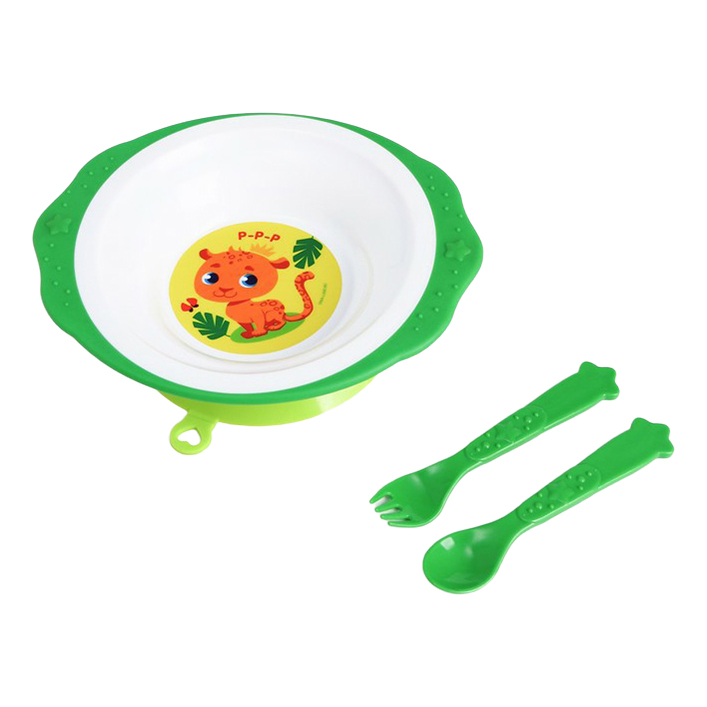 Набор посуды Mum&Baby Леопард для детей 3 предмета