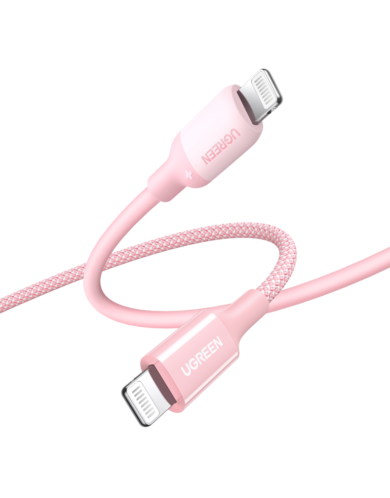 Кабель lightning - usb type-c uGreen US532 (90450) 1 м розовый