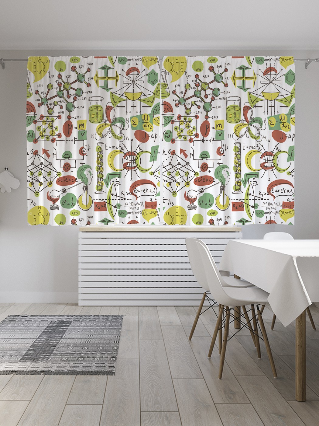 

Классические шторы JoyArty "Записки химика", серия Oxford DeLux, 2 полотна 145x180 см, Записки химика