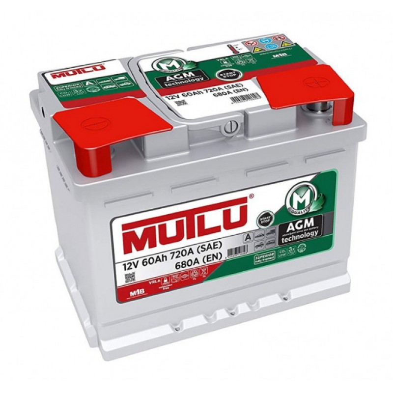 

Аккумулятор MUTLU AGM L2 60 А/ч ОБР 242x175x190 EN680