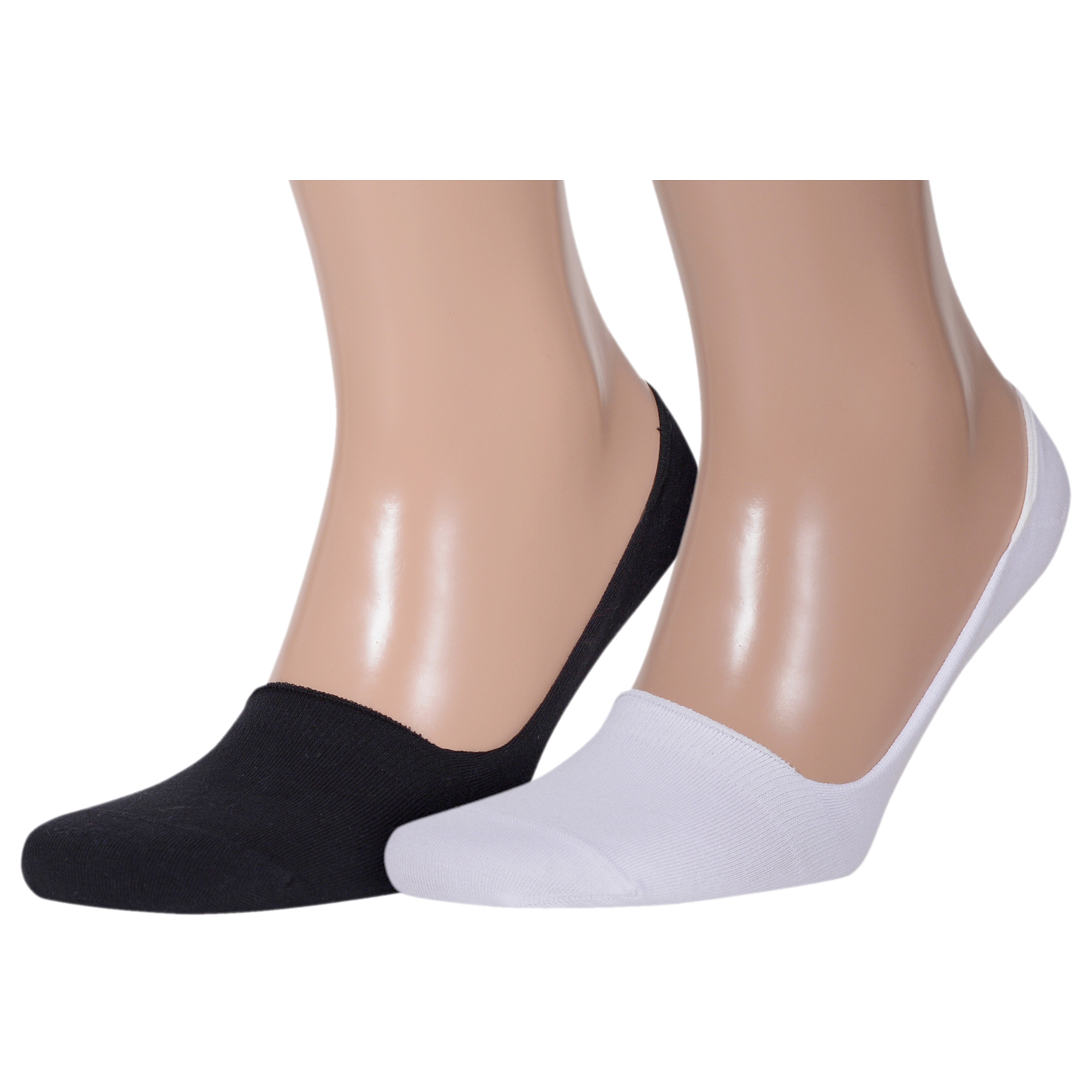 Комплект следков унисекс Grinston socks 2-20D1 черных; белых 23-25