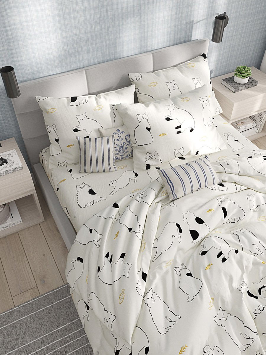 

Постельное белье Сказка Кошки 1,5-сп