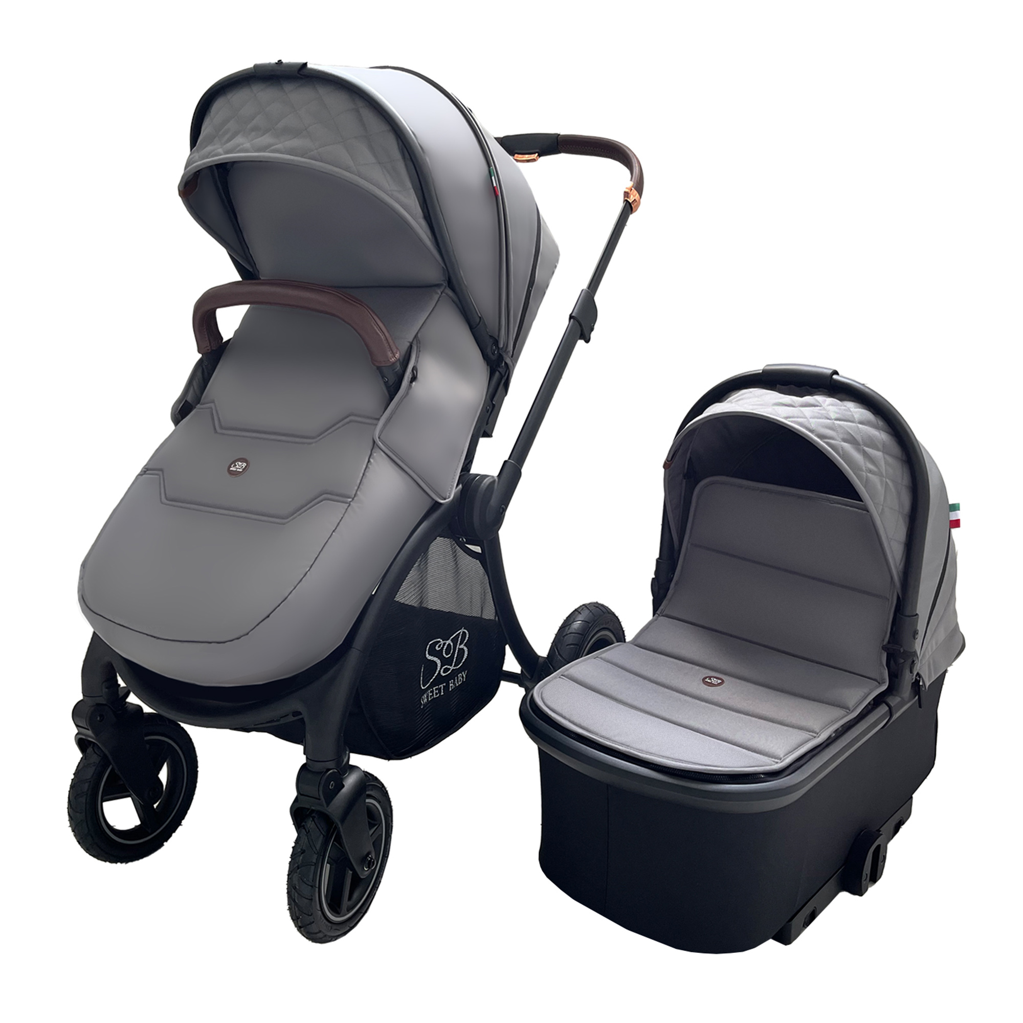 фото Коляска sweet baby 2в1 cupola gray neo