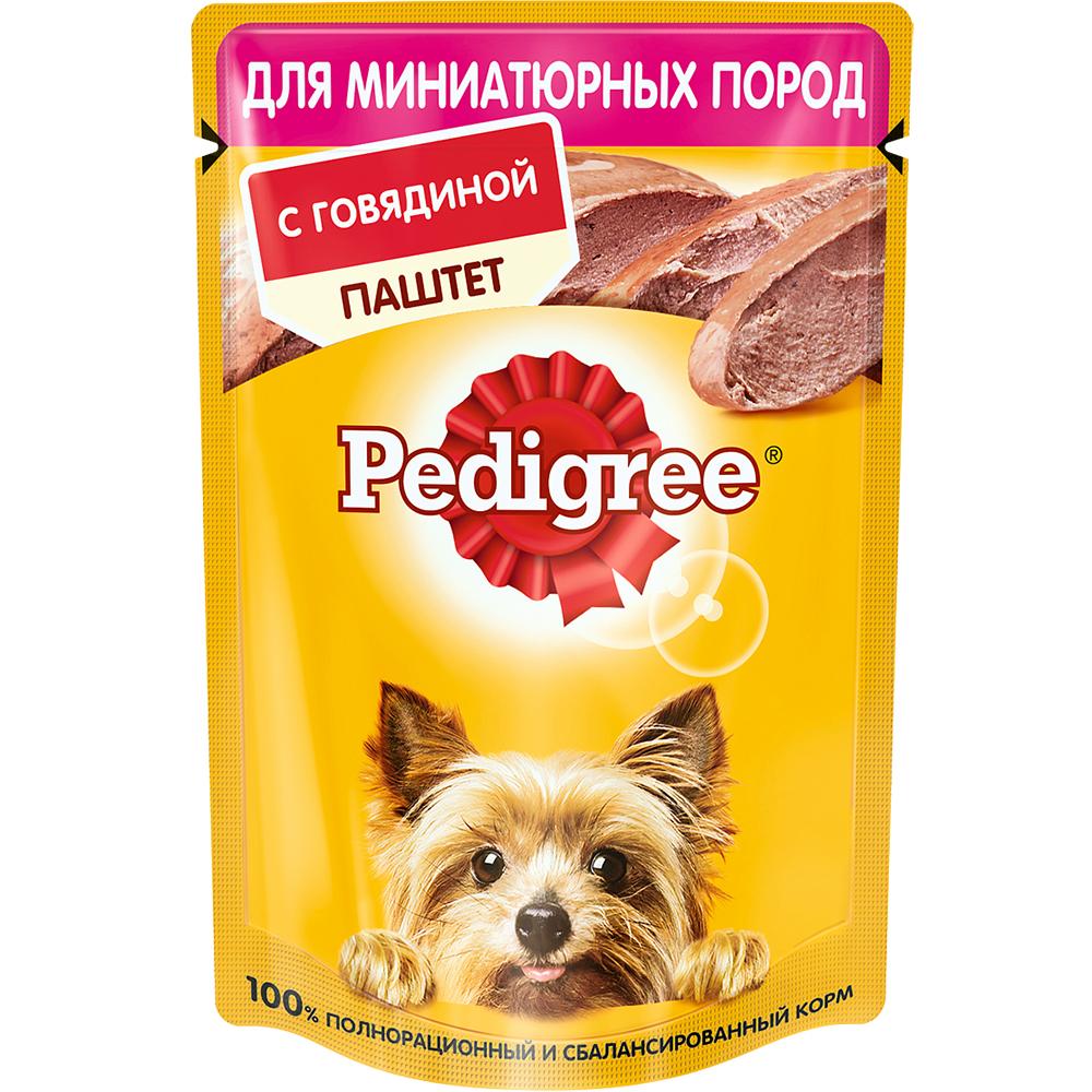 фото Влажный корм для собак pedigree, миниатюрных пород, говядина паштет 80 г