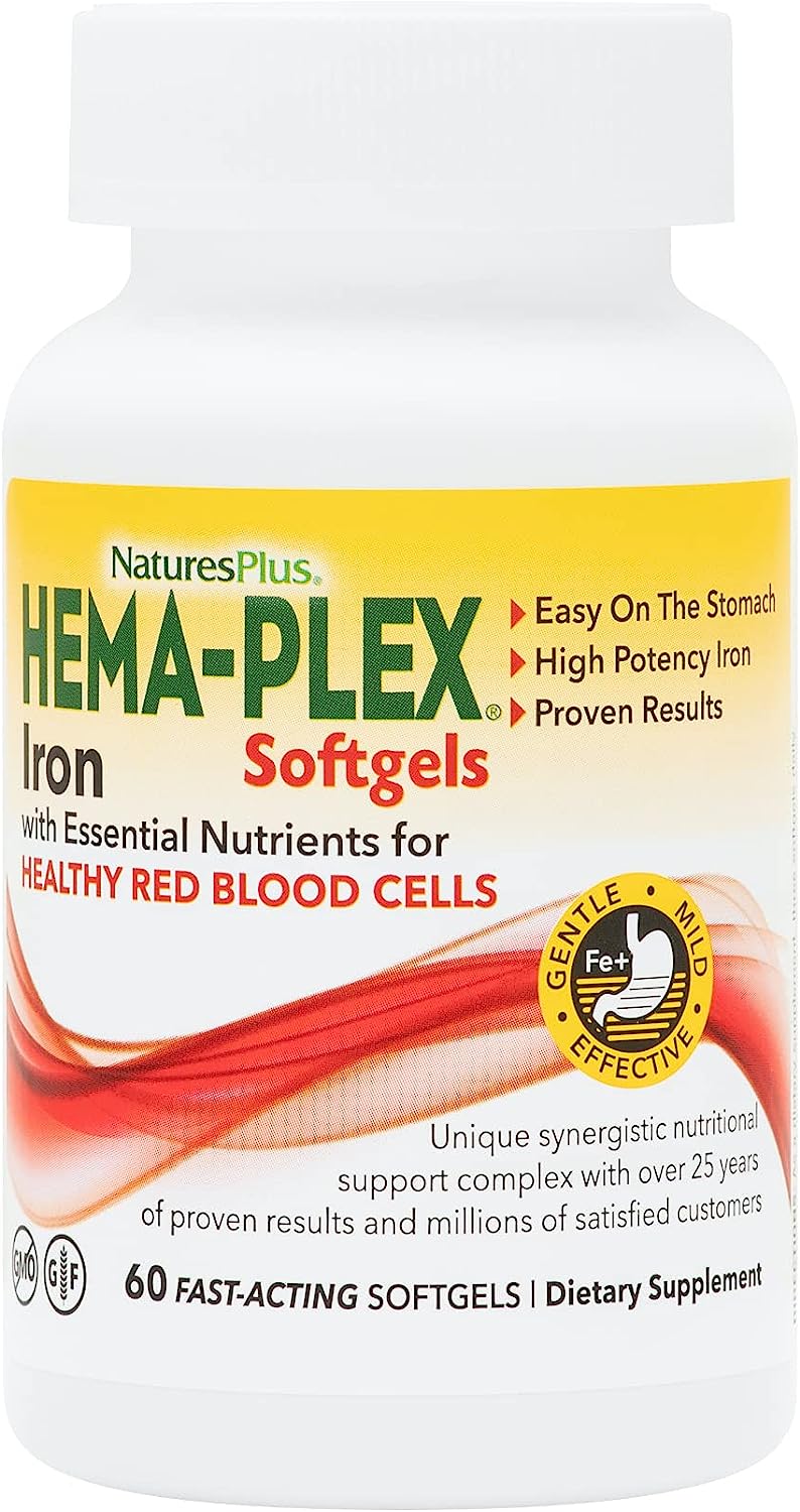 Купить NaturesPlus Hema-Plex Softgels, 60 fast-acting softgels