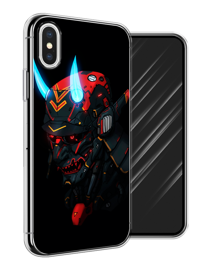 

Чехол Awog на Apple iPhone XS (10S) / Айфон XS (10S) "Неоновый самурай", Разноцветный, 11850-6