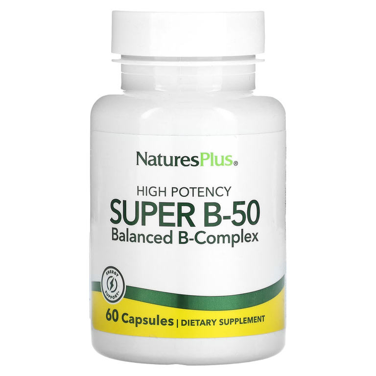 

NaturesPlus Super B-50 Vegan Capsules 60, Super B-50 Vegan Capsules 60