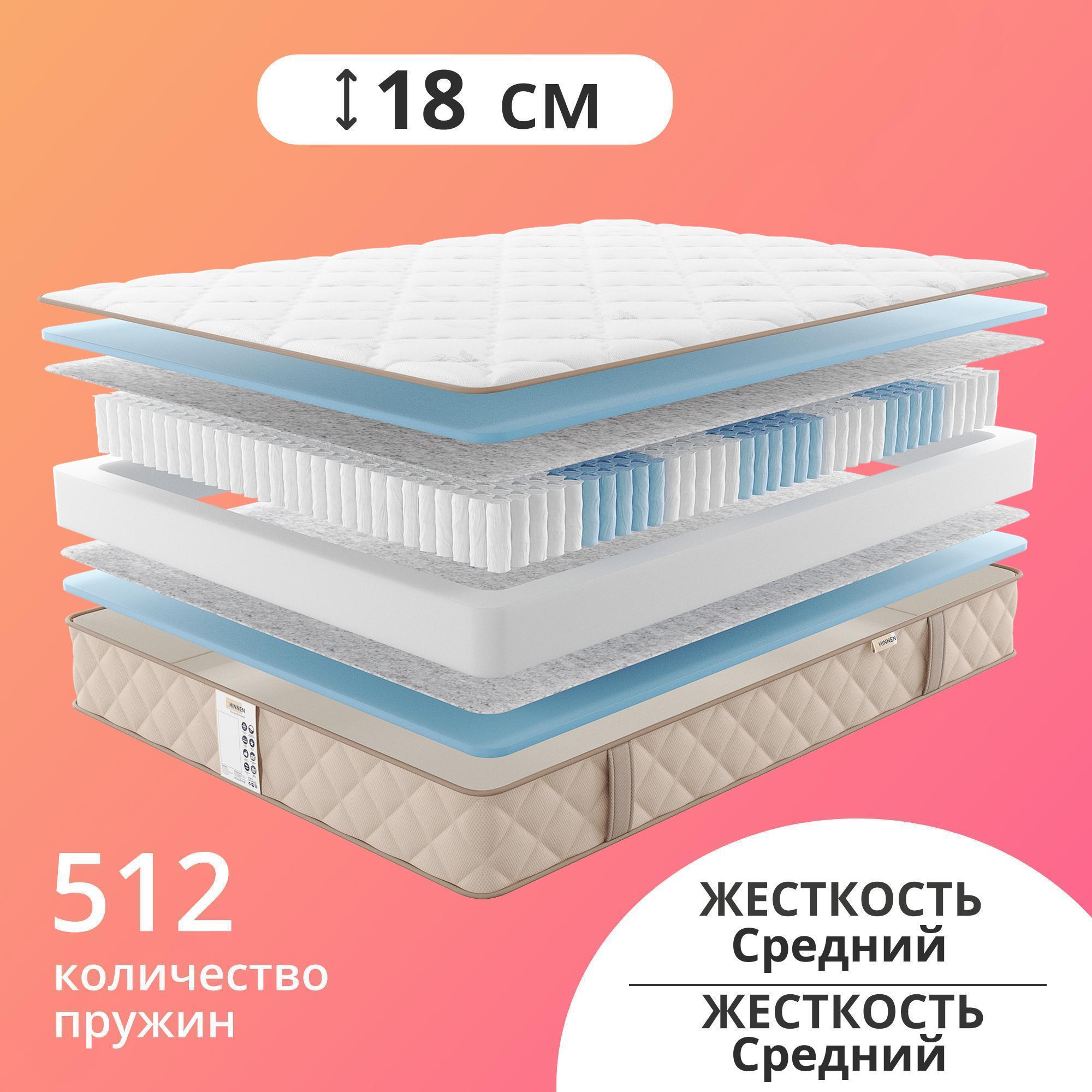 

Матрас с независимыми пружинами Hinnen Tagus 180x190, Бежевый, Tagus