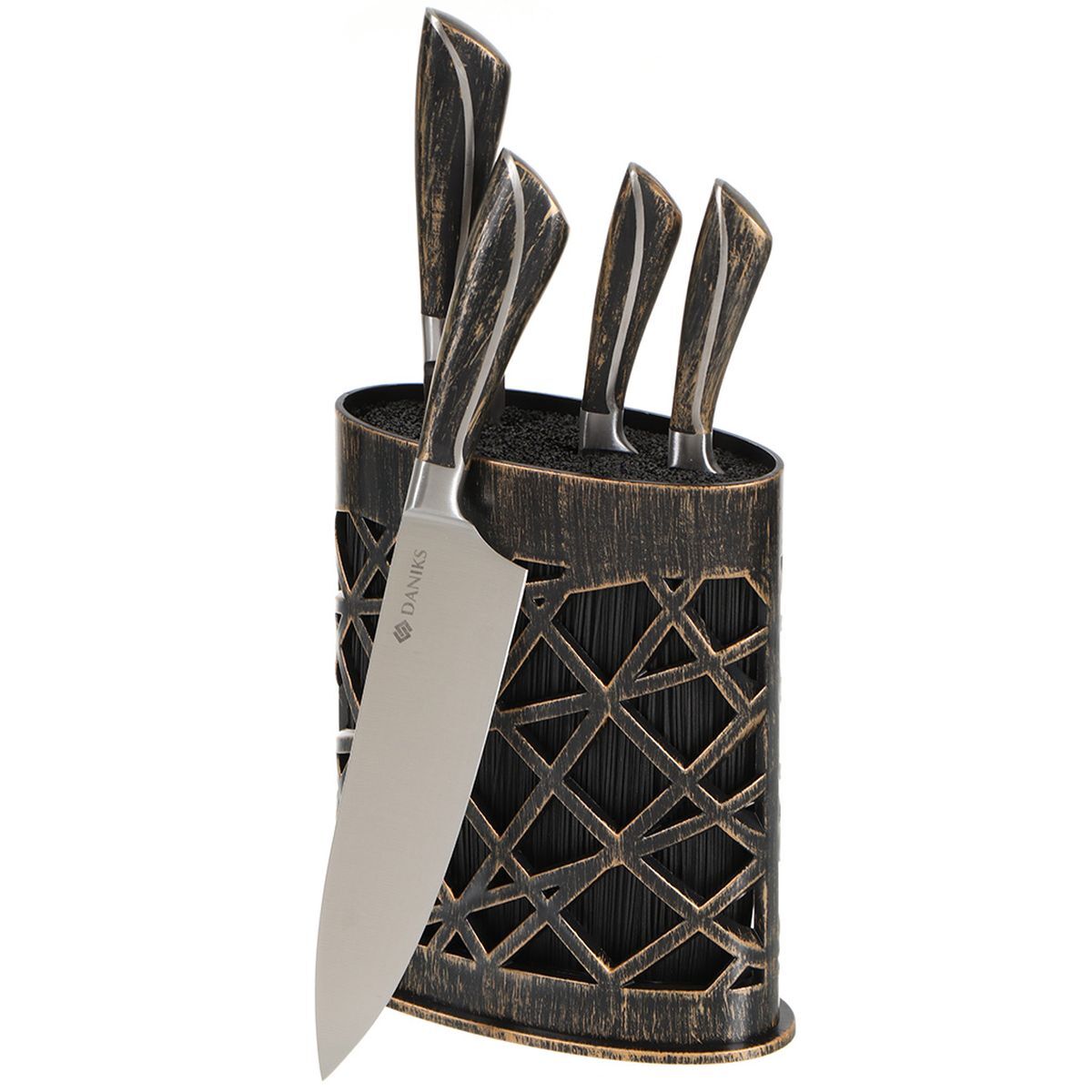 

Набор ножей 5пр,20;20;12.5;9см,нерж сталь с подст,пласт,Daniks,Трэссе,JA20204200, JA20204200.NZH