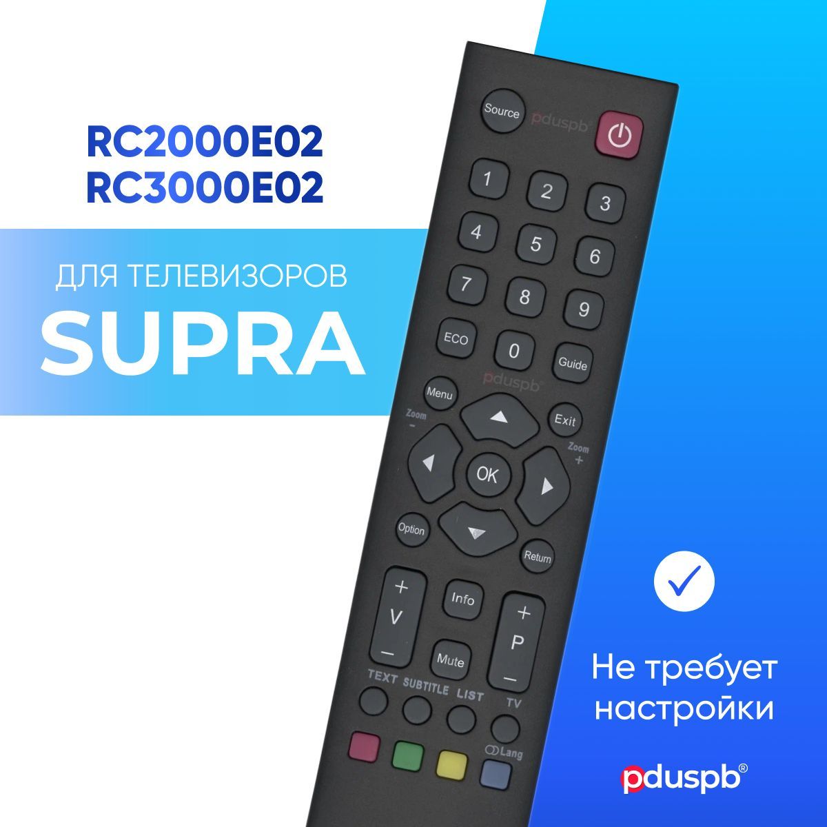 

Пульт ду PDUSPB RC2000E02/RC3000E02 Black (PDUSPB3851), Черный, RC2000E02/RC3000E02