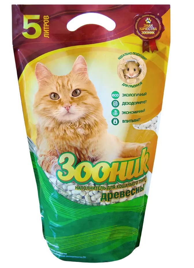

Впитывающий наполнитель Зооник древесный, 5 л