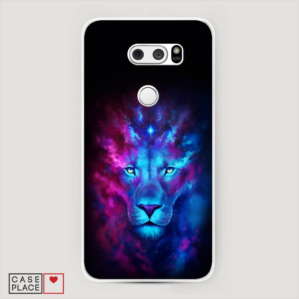 

Чехол Awog на LG V35 ThinQ "Космический лев", Голубой, 83650-1
