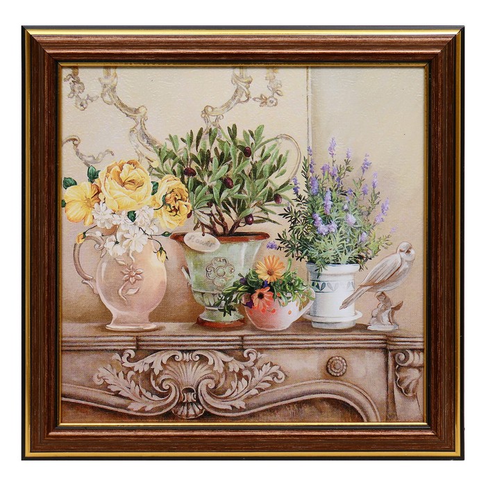 

Картина Цветы 18х18(21,5х21,5) см