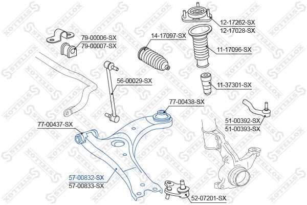 

Рычаг подвески Stellox 57-00832-SX